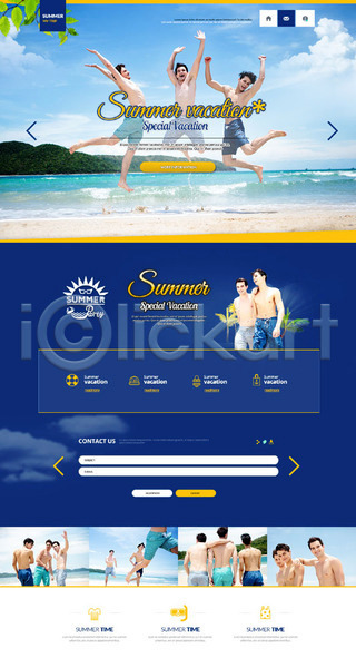 20대 남자 성인 성인남자만 여러명 외국인 PSD 사이트템플릿 웹템플릿 템플릿 바캉스 수영복 여름(계절) 여름휴가 해변 홈페이지 홈페이지시안