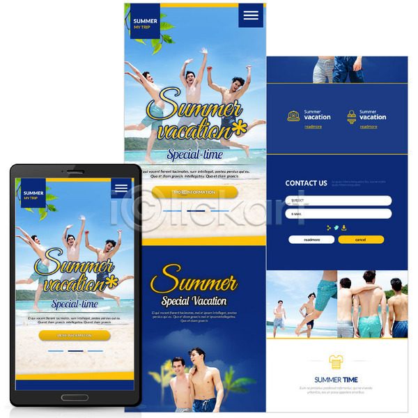 20대 남자 성인 성인남자만 여러명 외국인 PSD 모바일템플릿 웹템플릿 템플릿 모바일 모바일사이트 바캉스 수영복 여름(계절) 여름휴가 해변