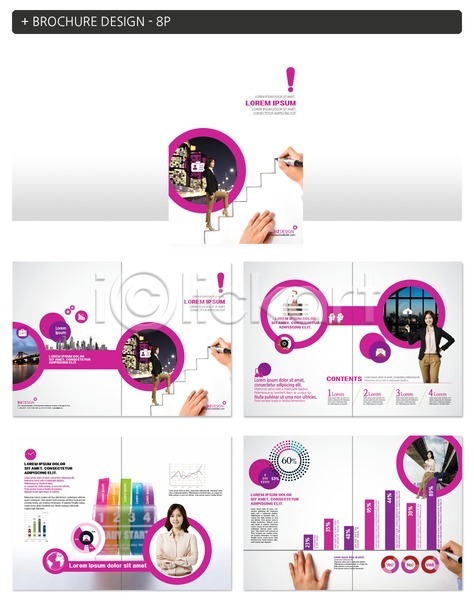 20대 성인 신체부위 여러명 여자 한국인 INDD ZIP 인디자인 템플릿 계단 그래프 느낌표 비즈니스우먼 상반신 손 오르기 전신 정장 팜플렛