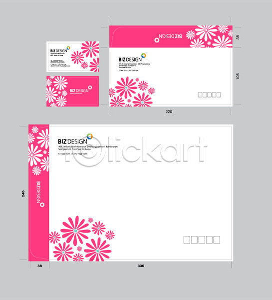사람없음 AI(파일형식) 명함템플릿 봉투템플릿 템플릿 꽃무늬 꽃잎 명함 무늬 봉투디자인 분홍색 비즈디자인 서류봉투 세트 우편봉투 패키지 편지봉투