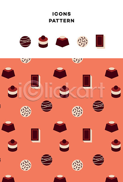 사람없음 AI(파일형식) 아이콘 디저트 초콜릿 패턴 패턴백그라운드