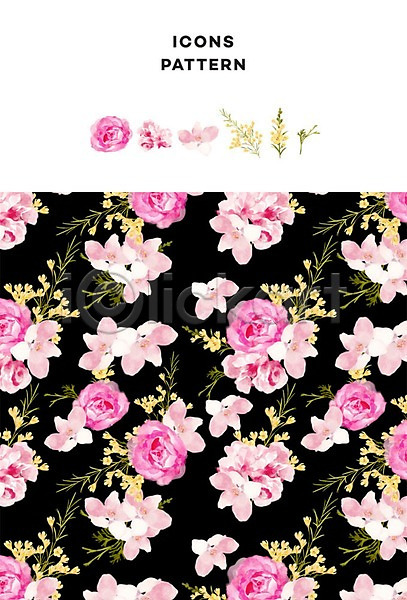 사람없음 PSD ZIP 아이콘 꽃 장미 패턴 패턴백그라운드 풀잎 플라워패턴