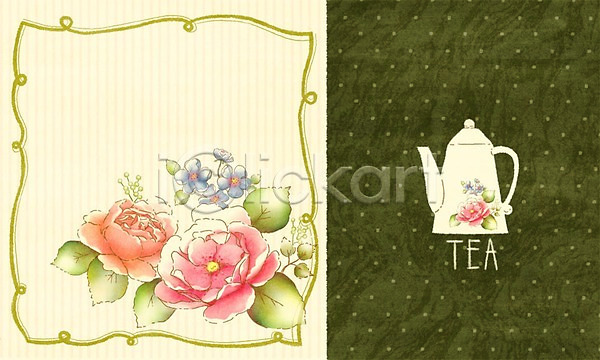 사람없음 PSD 일러스트 꽃 꽃잎 꽃프레임 도자기공예 물방울무늬 주전자 페인팅 포슬린