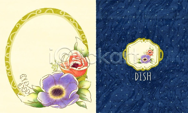 사람없음 PSD 일러스트 꽃 꽃잎 꽃프레임 도자기공예 물방울무늬 아네모네 접시 페인팅 포슬린