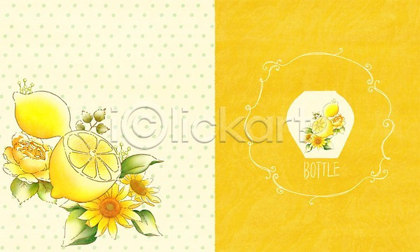 사람없음 PSD 일러스트 꽃 꽃병 꽃잎 꽃프레임 도자기공예 레몬 물방울무늬 페인팅 포슬린 해바라기