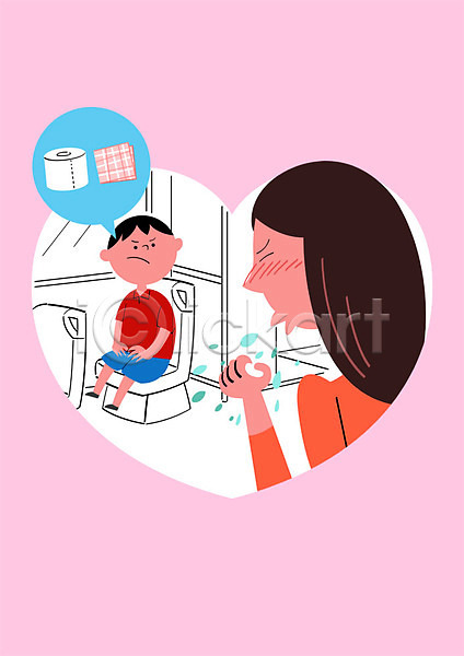 남자 두명 성인 어린이 여자 PSD 일러스트 감염 건강 건강관리 건강수칙 두루마리화장지 매너 손수건 예방 예절 청결 침(타액) 포스터