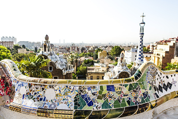 사람없음 JPG 포토 가우디 건축 건축물 계절 구엘공원 바르셀로나 스페인 야외 여름(계절) 여행 유럽 주간 카탈루냐 풍경(경치) 해외풍경