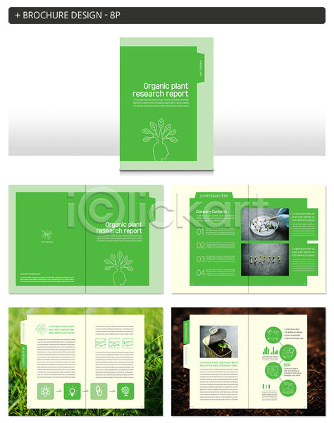 사람없음 INDD ZIP 인디자인 템플릿 그린캠페인 새싹 실험 유기농 자연보호 전구 지구본 콩나물 팜플렛