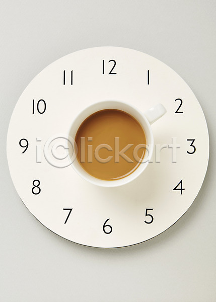 티타임 휴식 사람없음 JPG 포토 하이앵글 스튜디오촬영 시계 실내 오브젝트 커피 커피잔