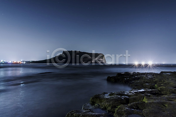사람없음 JPG 포토 광치기해변 바다 성산일출봉 야간 야경 야외 제주도 풍경(경치)