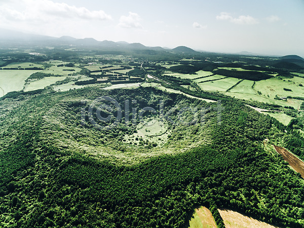 사람없음 JPG 포토 하이앵글 항공촬영 나무 산굼부리 숲 야외 오름 제주도 주간 풍경(경치)