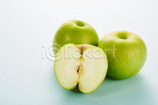 사람없음 JPG 포토 과일 단면 사과(과일) 스튜디오촬영 신선함 실내 아오리사과 유기농
