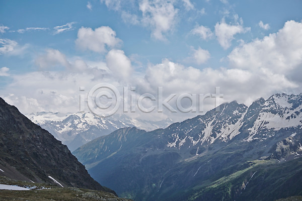 사람없음 JPG 포토 구름(자연) 눈(날씨) 산 스위스 야외 자연 주간 풍경(경치) 하늘 해외풍경