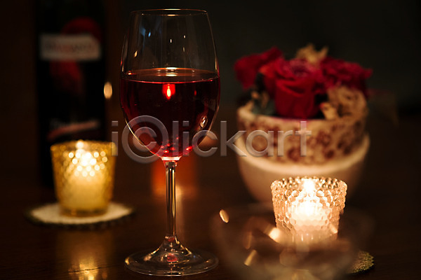 사람없음 JPG 아웃포커스 포토 실내 와인 와인잔 잔 촛불 탁자
