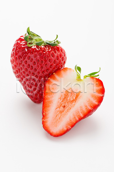 사람없음 JPG 근접촬영 포토 과일 단면 두개 딸기 실내 제철과일