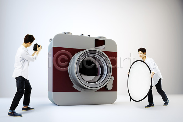 남자 두명 성인 한국인 JPG 디지털합성 편집이미지 디지털아트 반사판 사진사 사진촬영 직업 카메라 편집 합성