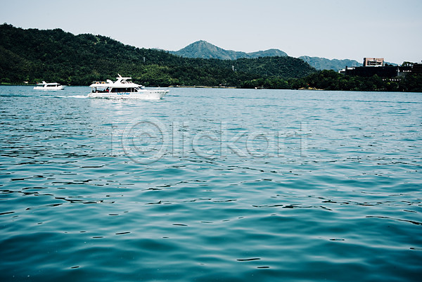 사람없음 JPG 포토 대만 르웨탄 배(교통) 야외 주간 해외풍경 호수