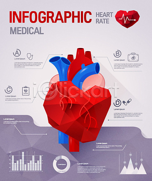 사람없음 AI(파일형식) 일러스트 그래프 로우폴리 삼각형 심장 심장모형 의학 인포그래픽 폴리곤 하트 혈관