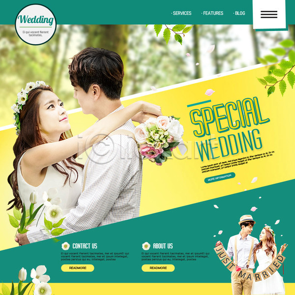20대 남자 성인 성인만 여러명 여자 한국인 PSD 웹템플릿 템플릿 결혼 기념촬영 마주보기 부케 숲 신랑 신부(웨딩) 야외 웨딩드레스 이벤트 이벤트페이지 커플 포옹