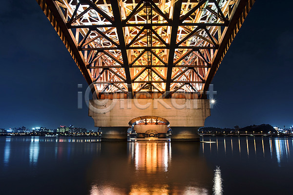 사람없음 JPG 포토 다리(건축물) 다리밑 도시풍경 반사 서울 성산대교 야간 야경 야외 조명 풍경(경치) 한강
