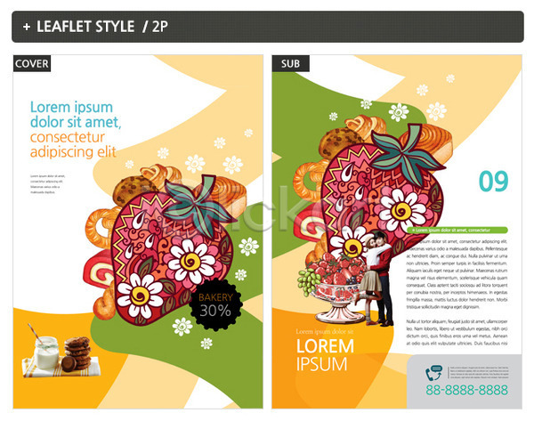남자 두명 성인 여자 한국인 INDD ZIP 인디자인 전단템플릿 템플릿 딸기 리플렛 빵 전단 커플 포스터