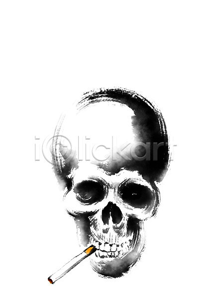 사람없음 PSD 일러스트 건강 금연 담배 캘리그라피 해골