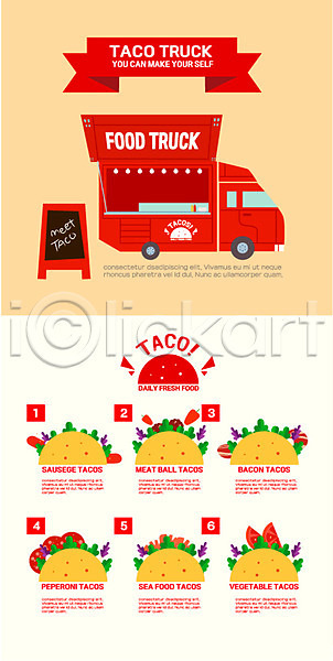 사람없음 AI(파일형식) 일러스트 메뉴판 멕시코음식 옥외간판 타코 푸드트럭
