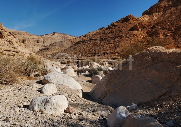 건조 사람없음 JPG 포토 해외이미지 개울 곡선 골짜기 날씨 노란색 모래 바닥 벽 사막 사암 암초 야외 여름(계절) 오렌지 이스라엘 자연 중동 파란색 풍경(경치) 하늘 해외202004 환경
