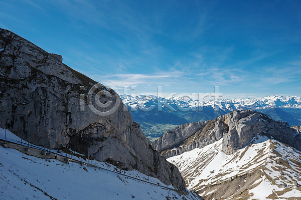 사람없음 JPG 포토 눈(날씨) 루체른 바위산 스위스 알프스 야외 유럽풍경 주간 풍경(경치) 하늘 해외풍경