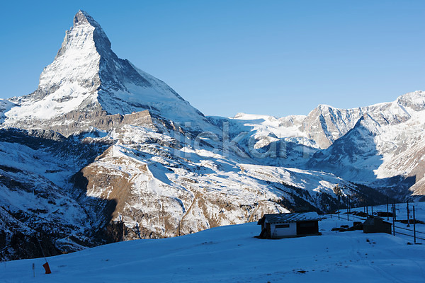 사람없음 JPG 포토 겨울 겨울풍경 마터호른 스위스 야외 유럽풍경 자연 주간 체르마트 풍경(경치) 해외풍경