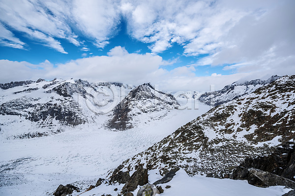 사람없음 JPG 포토 겨울 겨울풍경 구름(자연) 빙하 스위스 알레치빙하 야외 유럽풍경 자연 주간 풍경(경치) 하늘 해외풍경
