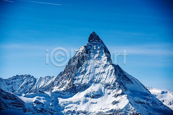 사람없음 JPG 포토 겨울 겨울풍경 마터호른산 산 스위스 야외 유럽풍경 자연 주간 체르마트 풍경(경치) 하늘 해외풍경
