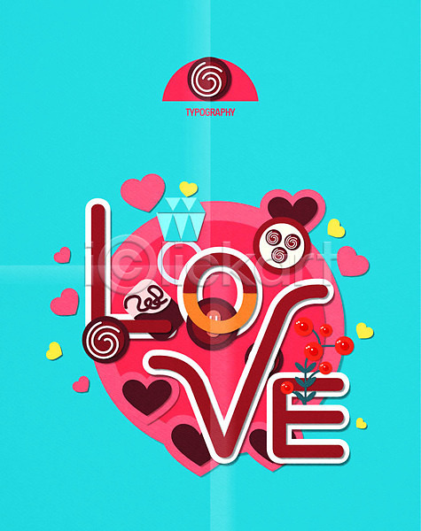 사랑 사람없음 AI(파일형식) 일러스트 플랫아이콘 다이아몬드반지 디자인 영어 이벤트 장미 초콜릿 타이포그라피 하트