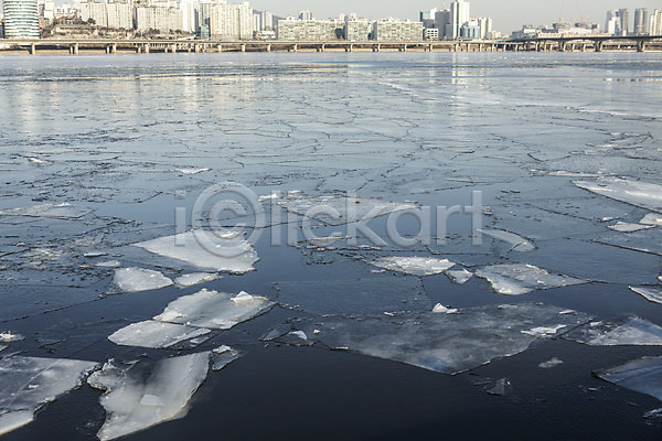 사람없음 JPG 포토 겨울 결빙 마포대교 빌딩 서울 야외 얼음 여의도 주간 한강