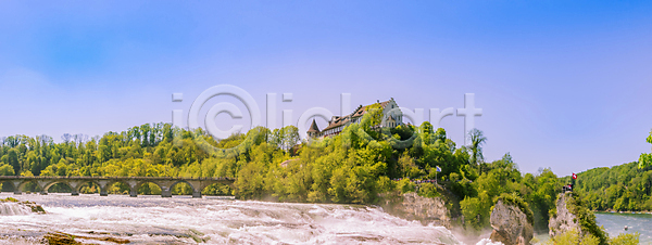 떨어짐 신선 휴식 사람없음 JPG 포토 해외이미지 가을 강 거품 관광지 궁전 나무 놀람 물 방문 봄 수증기 스위스 역사 유럽 자연 초록색 컬러풀 파노라마 폭포 풍경 해외202004 해외포토 화창